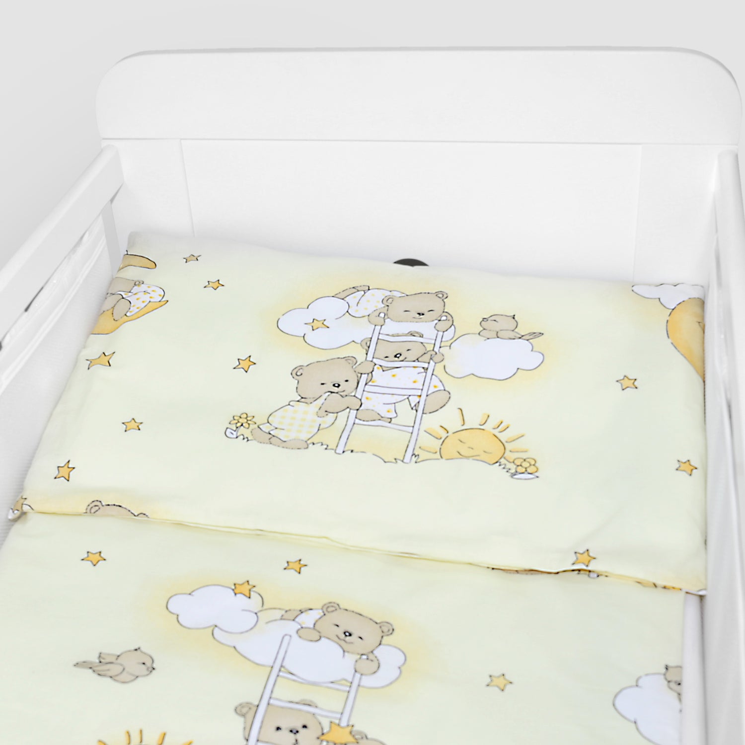 Baby Cot Bedding Set 3Pc Fit Cot 120x60cm Ladder Cream