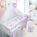 Baby Cotbed Bedding Set 14Pc Fit Cot 140x70 Ladder Pink