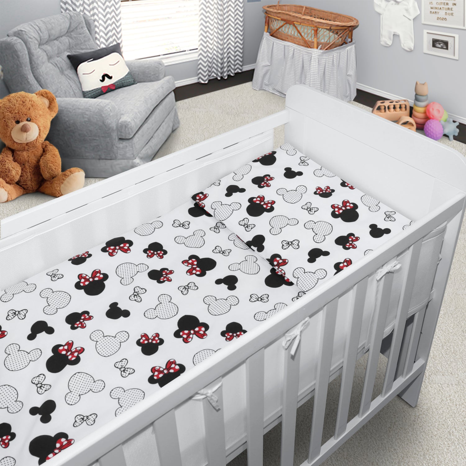 Baby Cot Bedding Set 5Pc Fit Cot 120x60cm Minnie