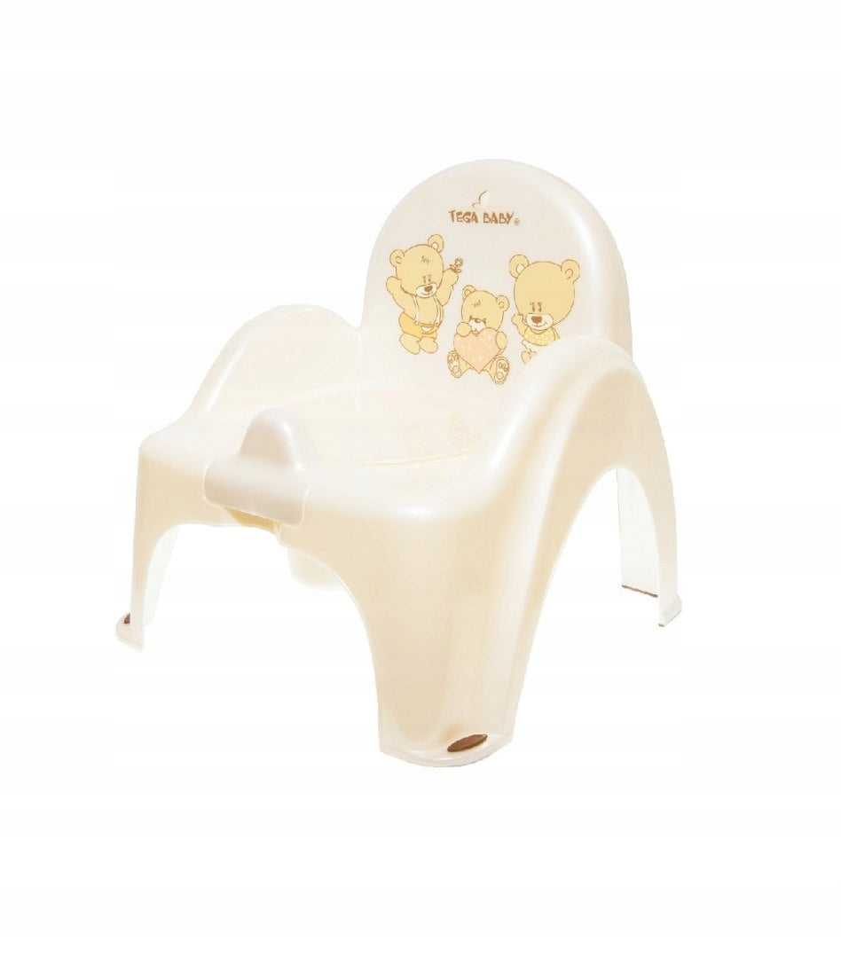 Baby Toddler Toilet Potty Chair With Melodies Training Tega -Teddy White Pearl