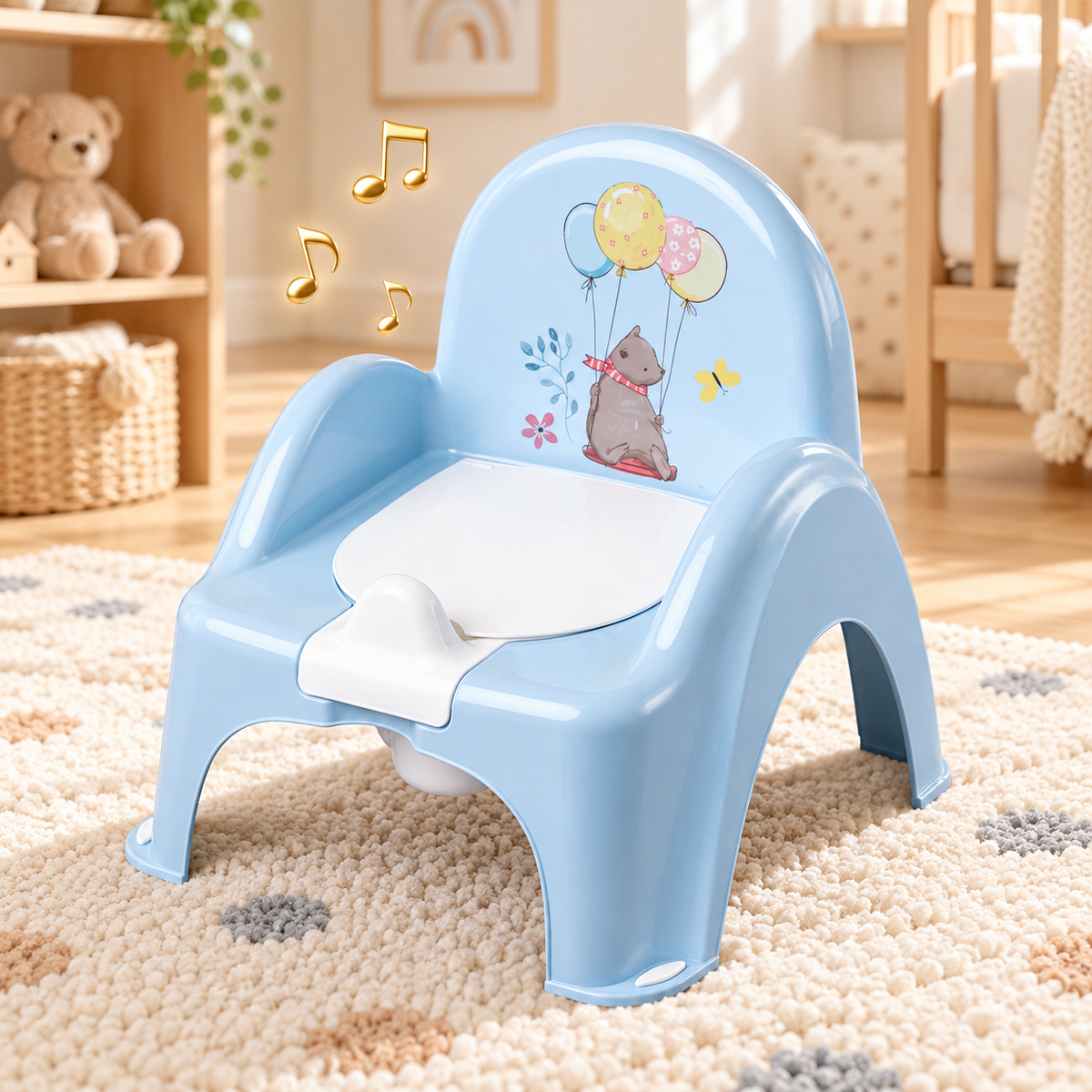 Baby Toddler Toilet Potty Chair With Melodies Training Tega - Forest Fairytale Blue