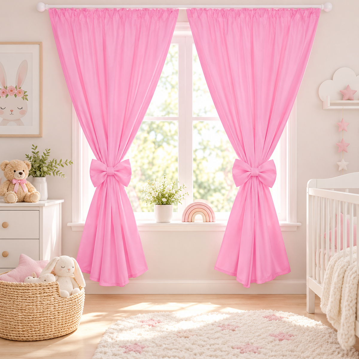 Nursery Curtains for Babies & Toddler's Bedroom Pink