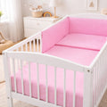 Baby 3Pc Bedding Set Pillow Duvet Bumper Fit Cotbed 140x70cm Pink