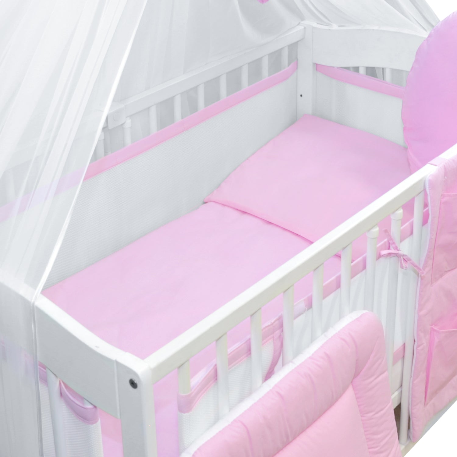 Baby Cotbed Bedding Set 14Pc Fit Cot 140x70 Pink