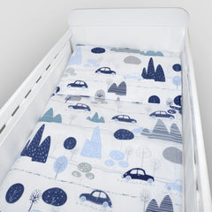 Baby Cot Bedding Set 6Pc Fit Cot 120x60cm Retro Cars - MyHappy Baby
