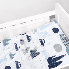 Baby Cot Bedding Set 5Pc Fit Cot 120x60cm Retro Cars - MyHappy Baby