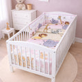 6Pc Baby Bedding Set Bumper Pillow Duvet Fit Cot 120x60cm Safari Pink