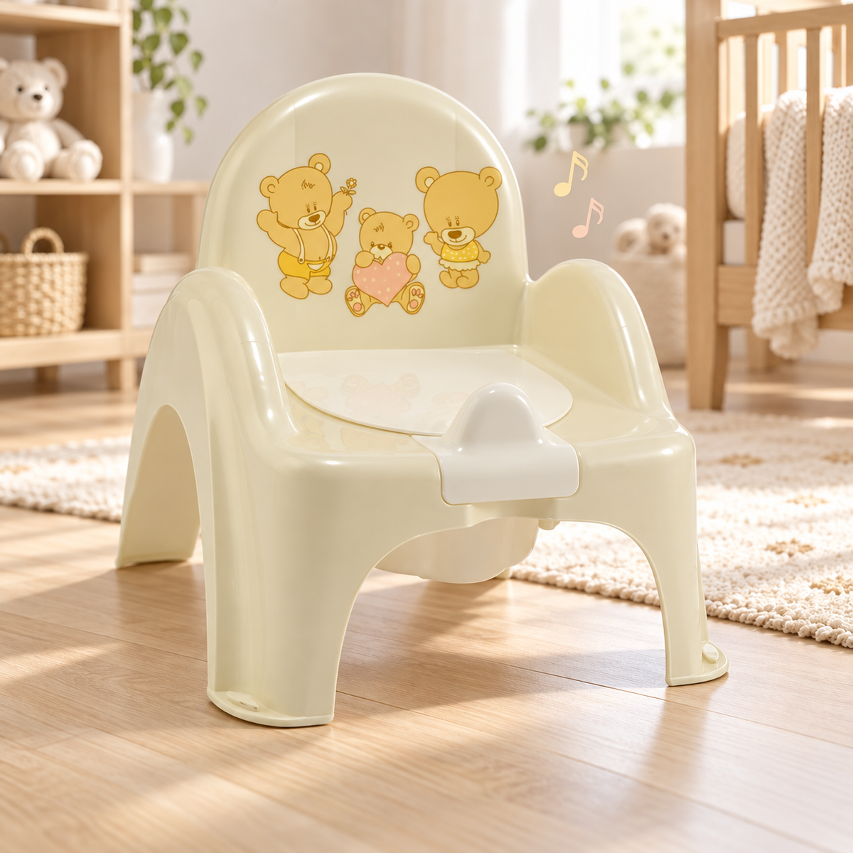 Baby Toddler Toilet Potty Chair With Melodies Training Tega - Teddy Beige