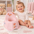Children's Potty for Toilet Training Non-Slip Feet Ergonomic Toddler Potty with High Backrest - Forest Fox pink