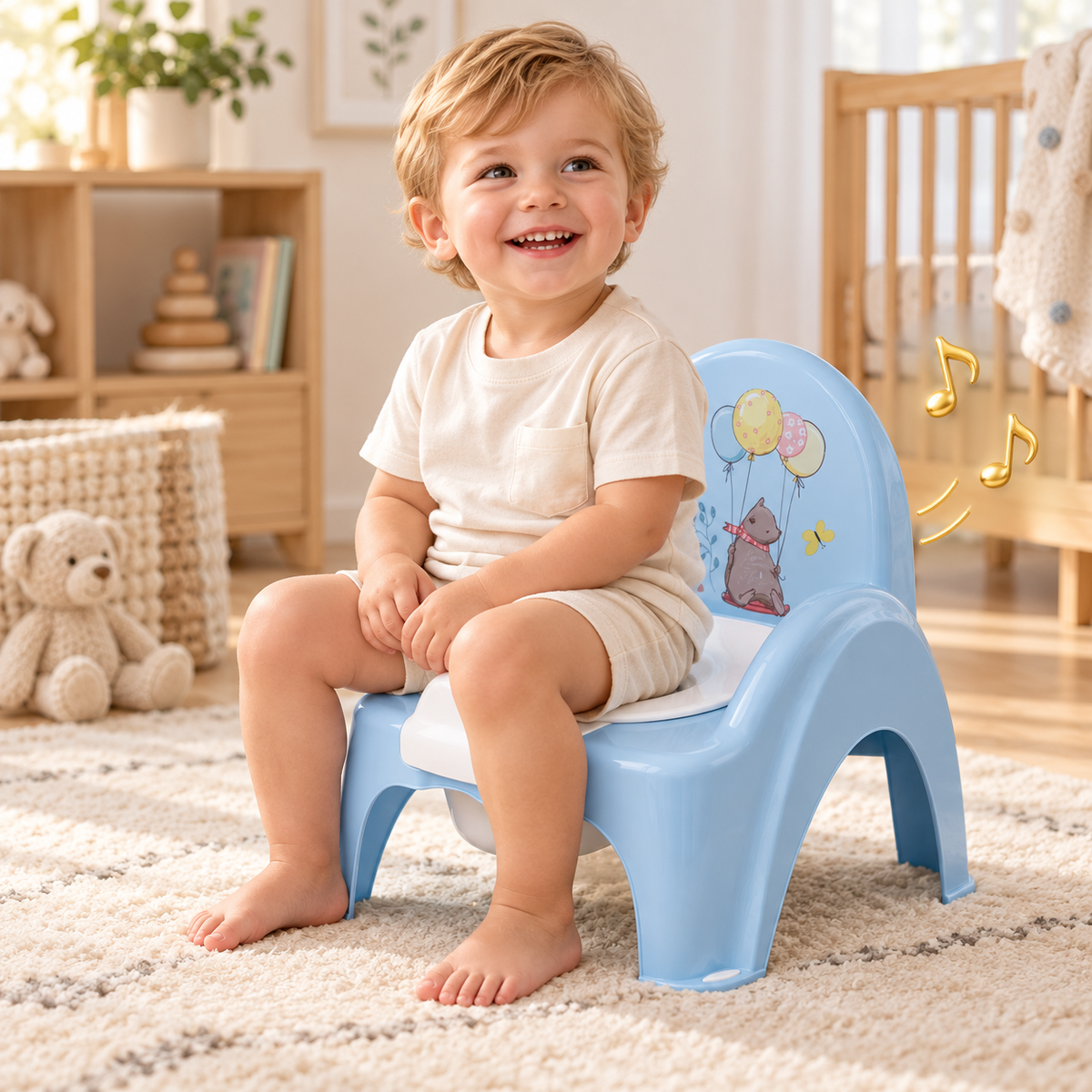 Baby Toddler Toilet Potty Chair With Melodies Training Tega - Forest Fairytale Blue