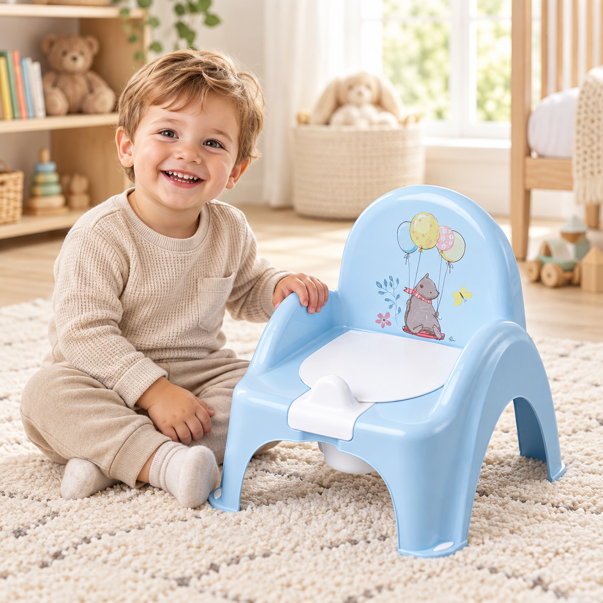 Baby Toddler Toilet Potty Chair With Melodies Training Tega - Forest Fairytale Blue