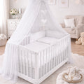 10Pcs Baby Bedding Set 100% Cotton Fit Cot 120x60cm White