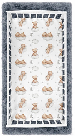 Fitted Sheet 120x60cm 100% Cotton for Baby Cot Clouds - MyHappy Baby