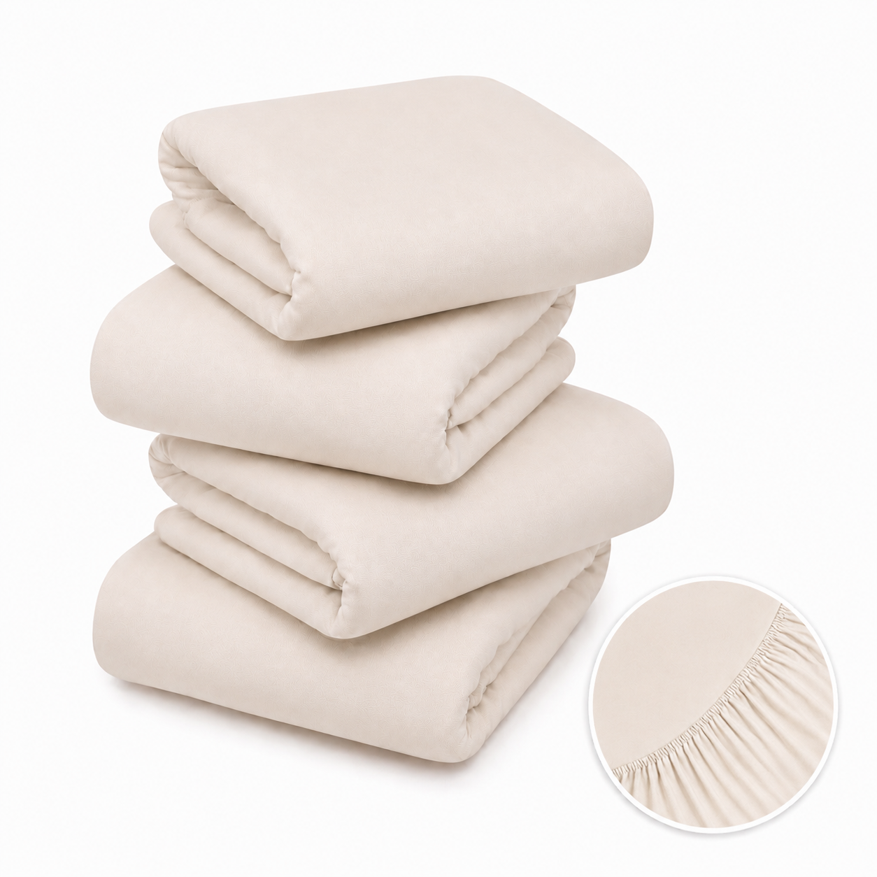 BABYMAM 4 Pack Cot Fitted Sheets 120x60 cm, 100% Organic Jersey Cotton Baby Cot Sheets, Soft Breathable Baby Bedding, Elasticated Mattress Covers (Beige)