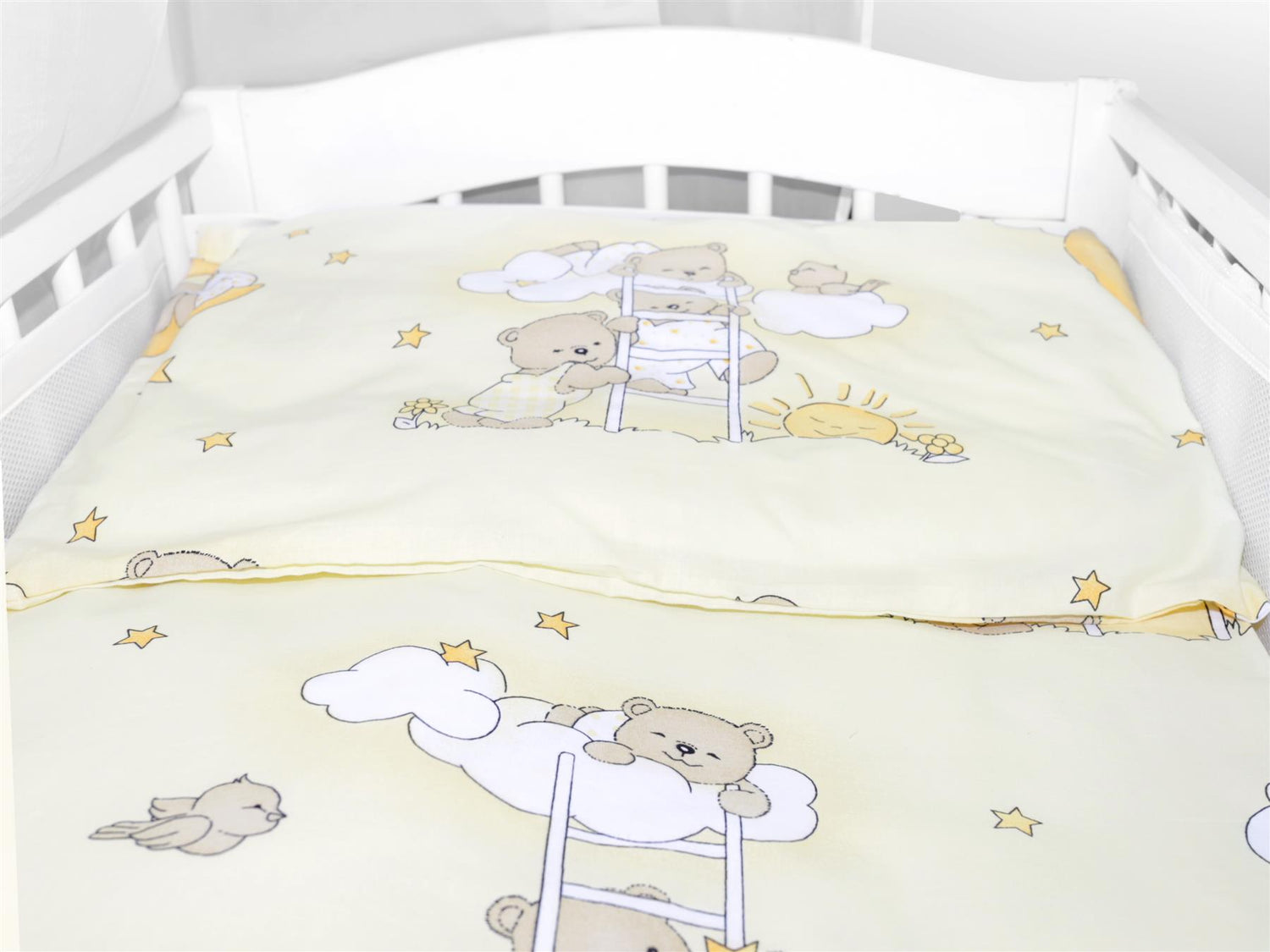 Baby Cot Bedding Set 9pc Fit Cot 120x60cm Ladder Cream