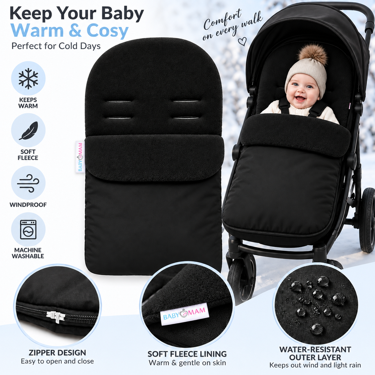 Universal Footmuff Black/ Black