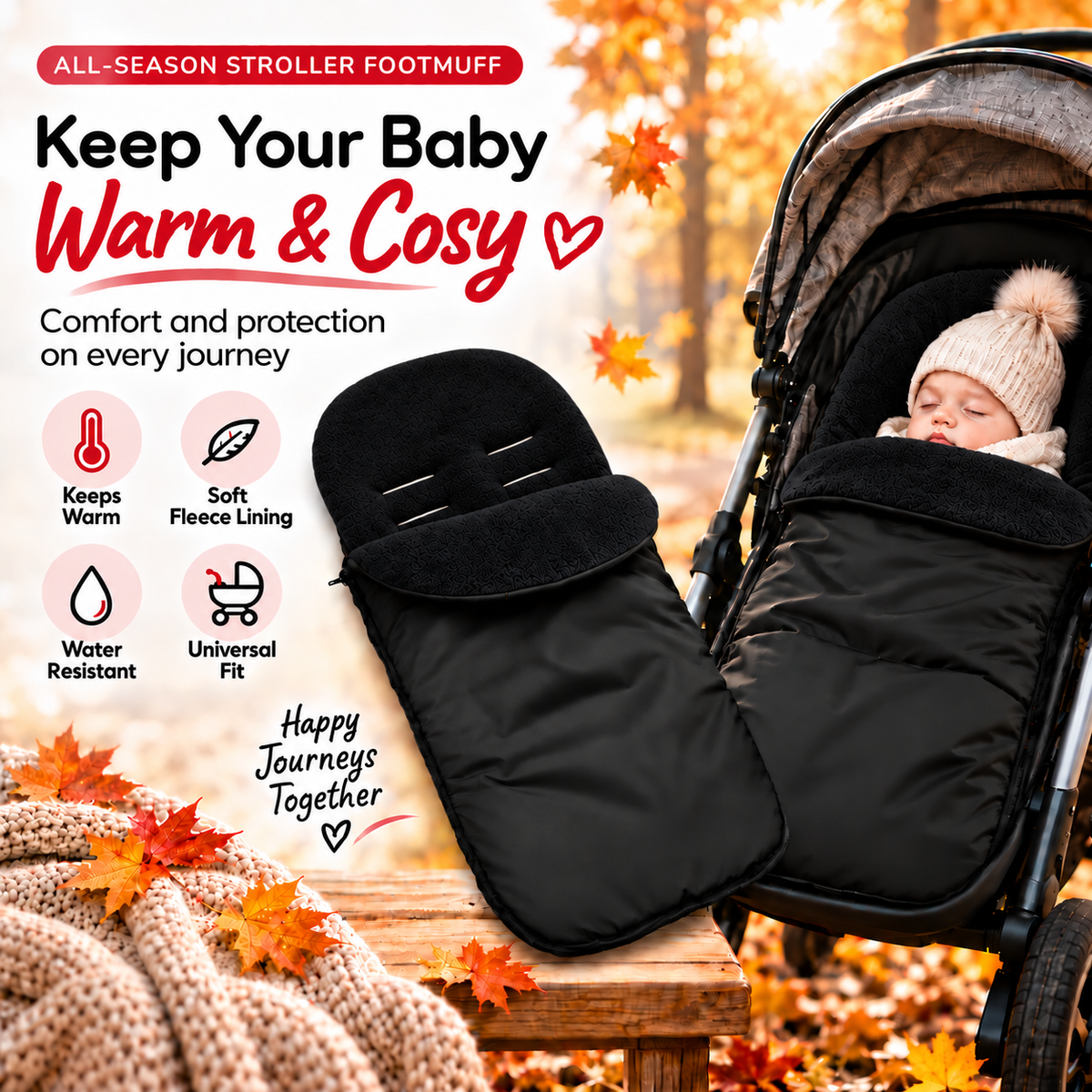 Universal Footmuff Black/ Black
