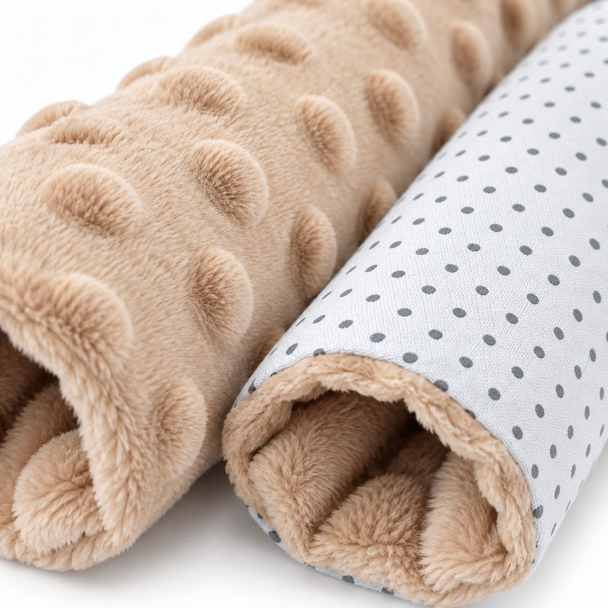 3 Piece Soft Padded Reversible Pushchair Stroller Strap Pads & Bumper Bar Cover Set – Beige/Dots