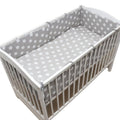 3Pc Baby bedding set All-round duvet Fit Cot 120x60 Big White On Grey
