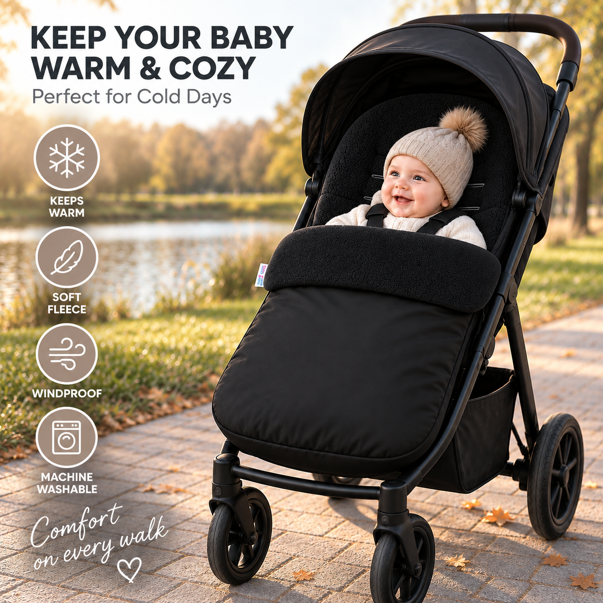 Universal Footmuff Black/ Black