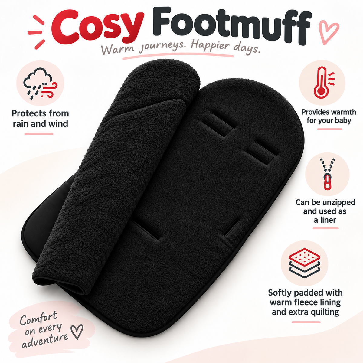 Universal Footmuff Black/ Black