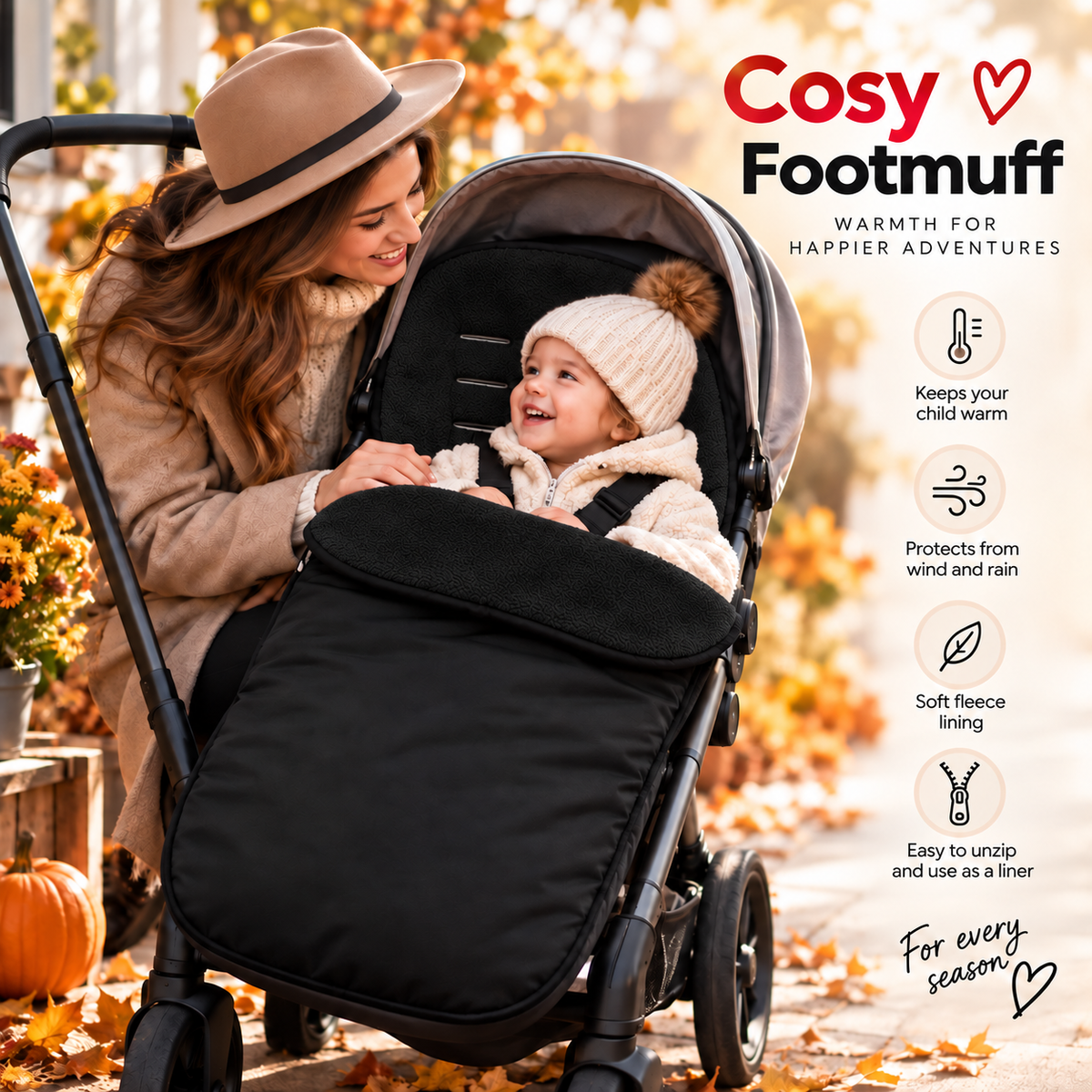 Universal Footmuff Black/ Black