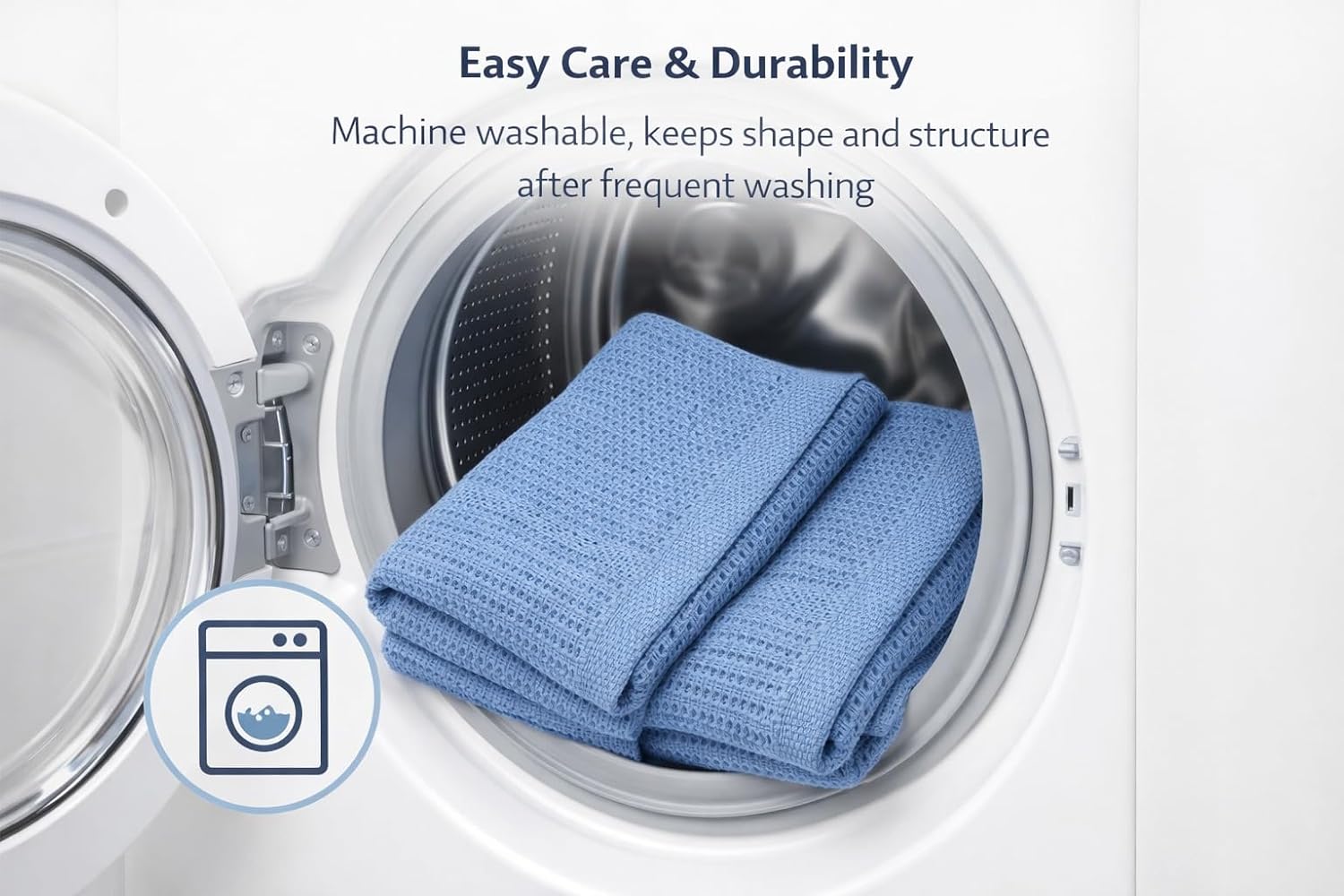 Cellular Baby Blanket 90x70 cm, Safe Nights, Organic 100% Cotton, Pack of 2, Breathable Newborn Blanket, Soft Nursery, Baby Bedding (Blue)
