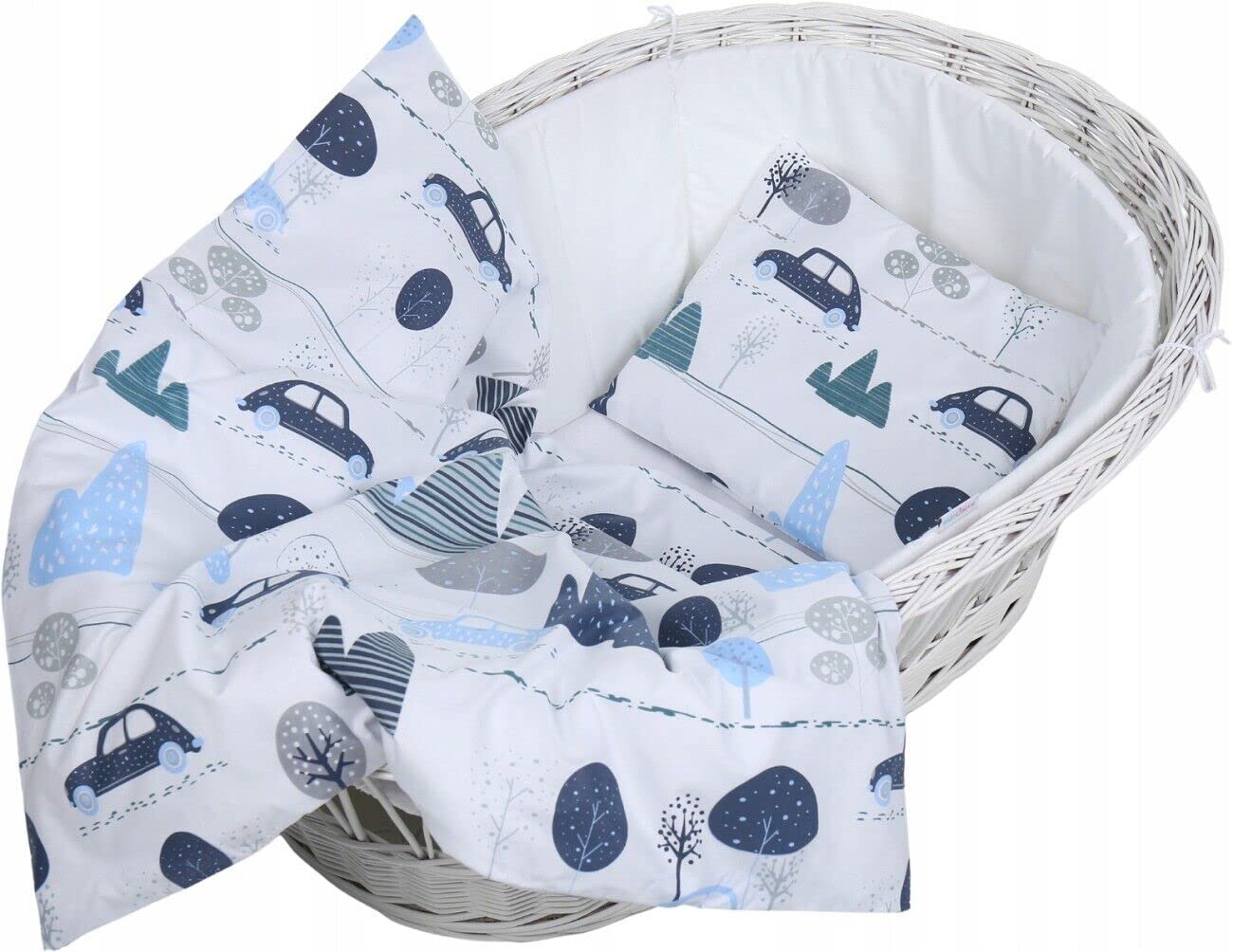 Baby bedding set 6pc 70x80 fit crib bumper pillow duvet sheet Retro Cars