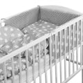 Baby Dimple Bedding Set 3Pc Fit Cot 120x60cm - Dimple Grey / Big White Stars On Grey