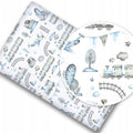 Fitted sheet 100% cotton printed design for baby crib 90x40cm Retro Locomotive