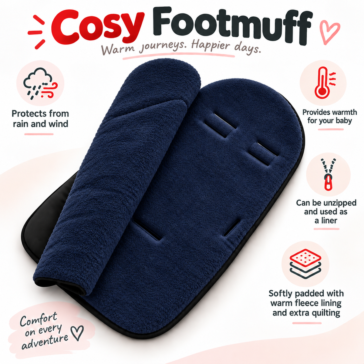 Universal Footmuff Black/ Dark Blue