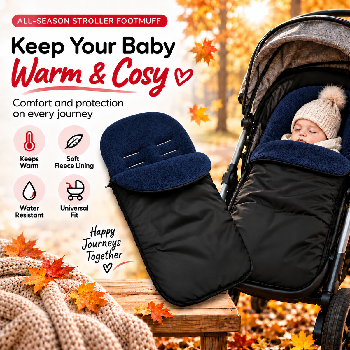Universal Footmuff Black/ Dark Blue