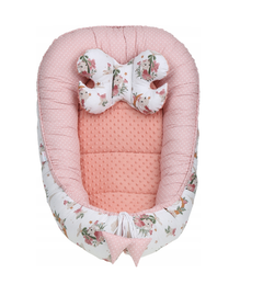 Baby 6pc Double Sided Soft Cocoon Infant Nest Bed Cushion Dreamland/ Dots Pink - MyHappy Baby
