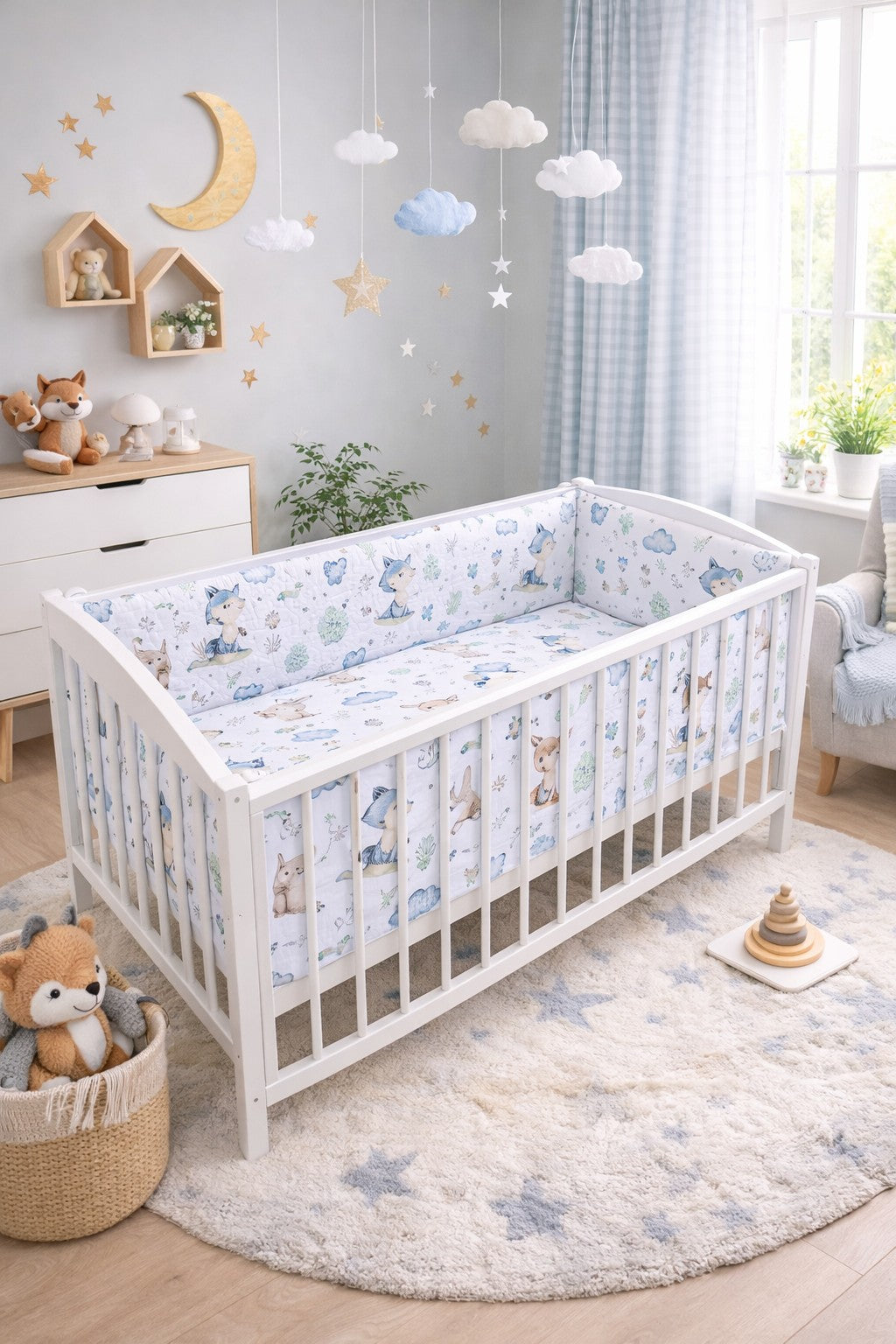 Baby Bedding Set 3Pc Allround Duvet Cot 120x60cm Wolf in the Forest - MyHappy Baby