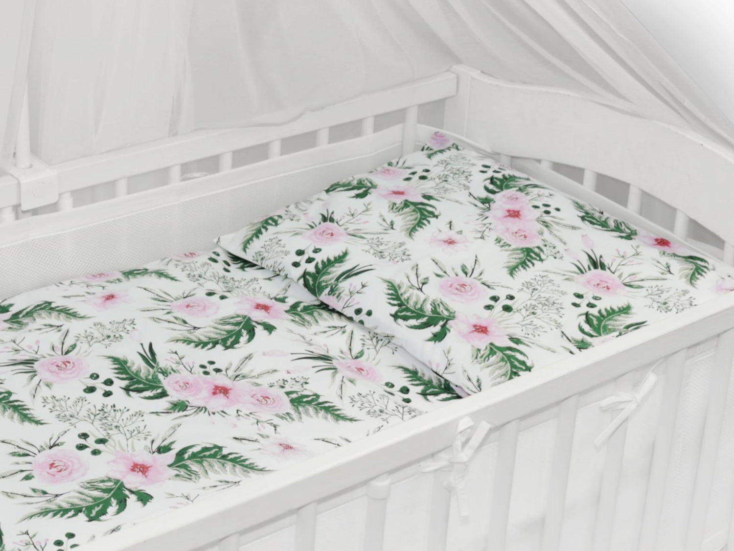 Baby Cot Bedding Set 9pc Fit Cot Bed 140x70cm Garden Flowers