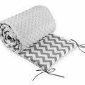Baby Dimple Padded Bumper Nursery Protection Fit Cot Bed 190cm Grey / Zig Zag