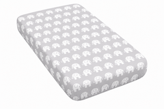 Baby Fitted Cot Sheet Printed Design 100% Cotton Mattress 120X60 cm Elephants Grey - MyHappy Baby