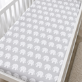 Baby Fitted Cot Sheet Printed Design 100% Cotton Mattress 120X60 cm Elephants Grey