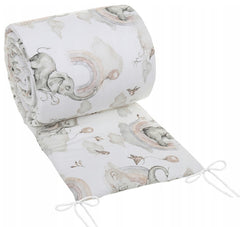 Padded Bumper To Fit Baby Cot Bed All-Round Cotton 420cm Elephant in the Cloud - MyHappy Baby