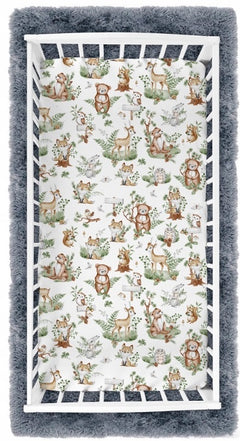 Baby Fitted Toddler Bed Sheet Printed 100% Cotton Mattress 160x80cm Animals in the Forest - MyHappy Baby