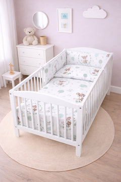 6Pc Baby Bedding Set Bumper Pillow Duvet Fit Cot 120x60cm Fairy-Tale Forest - MyHappy Baby