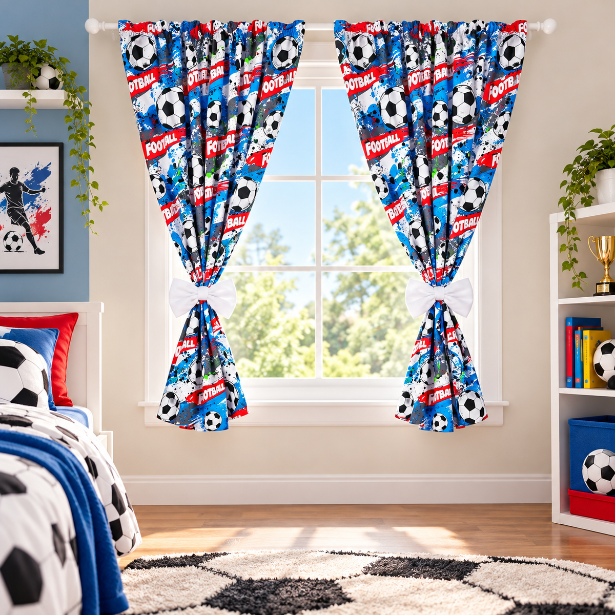 Nursery Curtains for Babies & Toddler's Bedroom Football