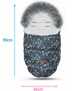 Universal Footmuff Husky Babymam Snowflake/ Grey - MyHappy Baby