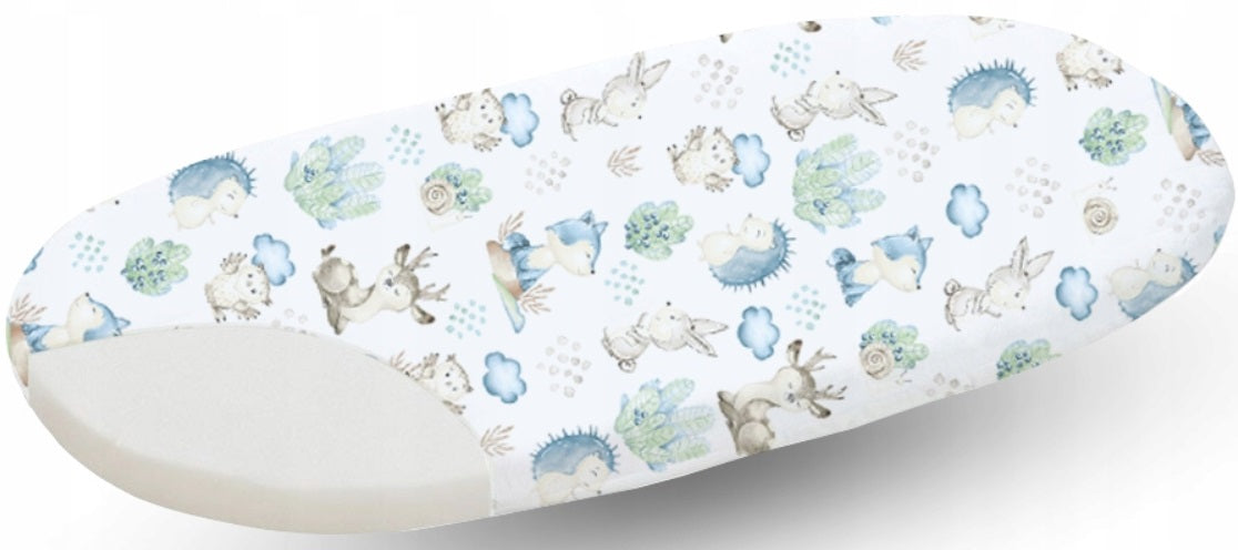 80x38cm Fitted Sheet for Baby Moses Basket Pram 100% Cotton Wolf in the Forest
