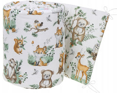 Padded Bumper To Fit Baby Cot Bed All-Round Cotton 420cm  Animals in the Forest - MyHappy Baby