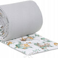 Cot Liner 180cm fit Cot 120x60cm 100% Cotton Baby Nursery Animals in the Forest/ Dots Grey