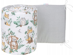 3Pc 120x90cm Baby Bedding Set Duvet Animals in the Forest/ Dots Grey - MyHappy Baby