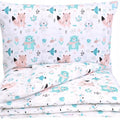 Baby Bedding set 6pc 70x80 Fit Crib Bumper Pillow Duvet Sheet Animals Turquoise