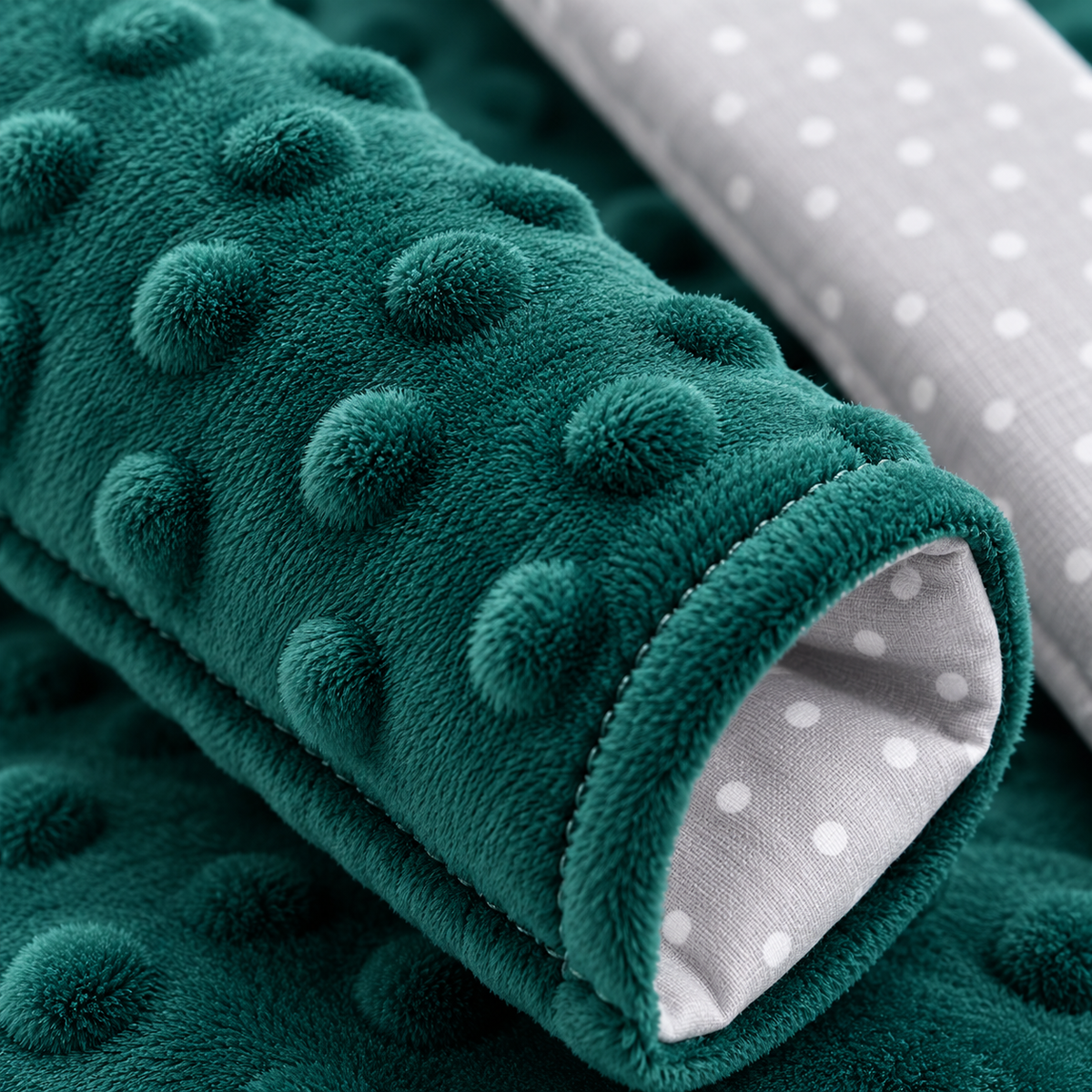 3 Piece Soft Padded Reversible Pushchair Stroller Strap Pads & Bumper Bar Cover Set – Green/Dots