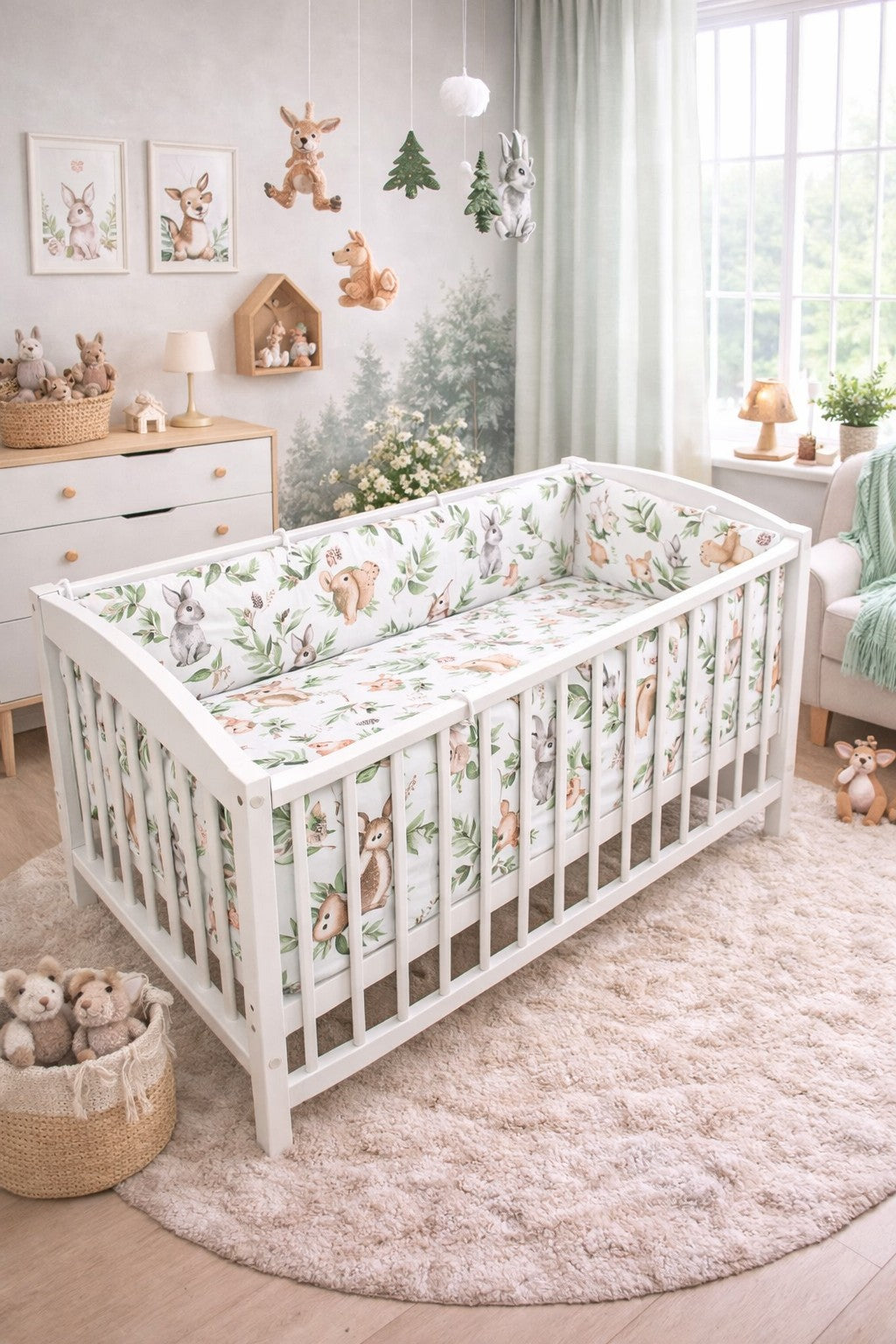 Baby Bedding Set 3Pc All-round Duvet Cot 120x60cm Green Glade - MyHappy Baby